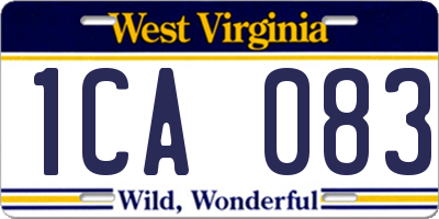 WV license plate 1CA083