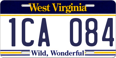WV license plate 1CA084
