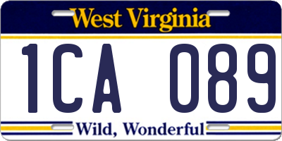 WV license plate 1CA089