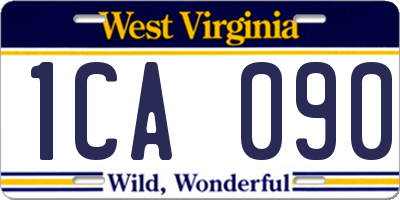 WV license plate 1CA090