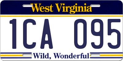 WV license plate 1CA095