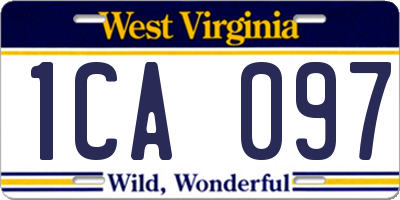 WV license plate 1CA097