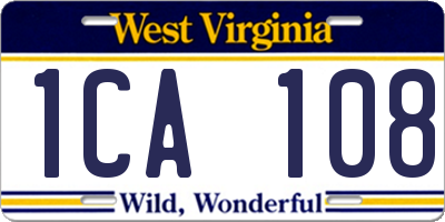 WV license plate 1CA108