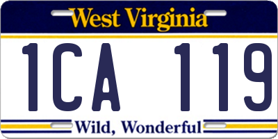 WV license plate 1CA119