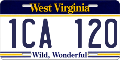 WV license plate 1CA120