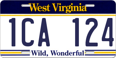 WV license plate 1CA124