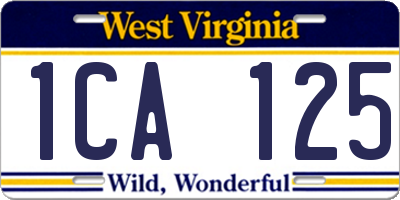 WV license plate 1CA125