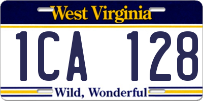 WV license plate 1CA128