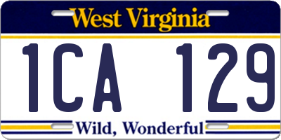 WV license plate 1CA129