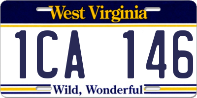 WV license plate 1CA146