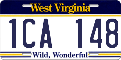 WV license plate 1CA148