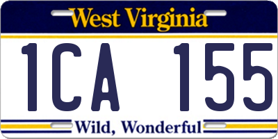 WV license plate 1CA155