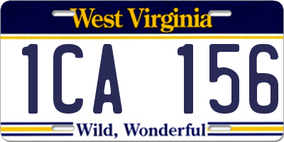 WV license plate 1CA156