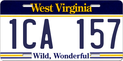 WV license plate 1CA157