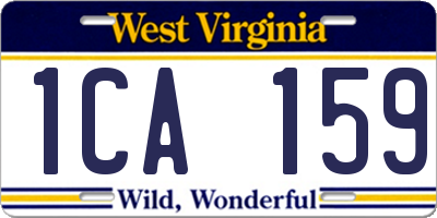 WV license plate 1CA159