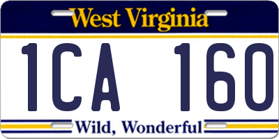 WV license plate 1CA160