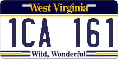 WV license plate 1CA161