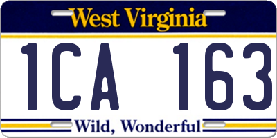 WV license plate 1CA163