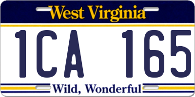 WV license plate 1CA165