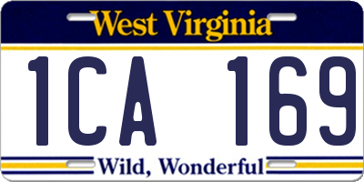WV license plate 1CA169