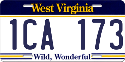 WV license plate 1CA173