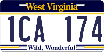 WV license plate 1CA174