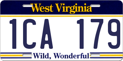 WV license plate 1CA179