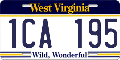 WV license plate 1CA195