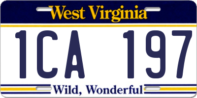 WV license plate 1CA197