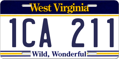 WV license plate 1CA211