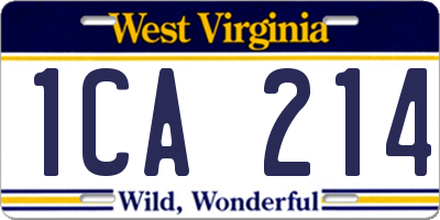 WV license plate 1CA214