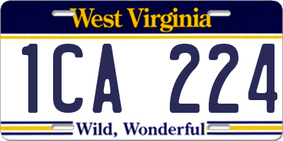 WV license plate 1CA224