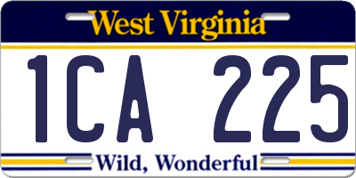 WV license plate 1CA225
