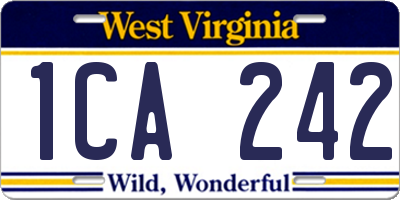 WV license plate 1CA242