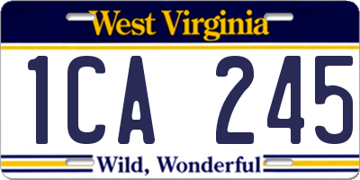 WV license plate 1CA245