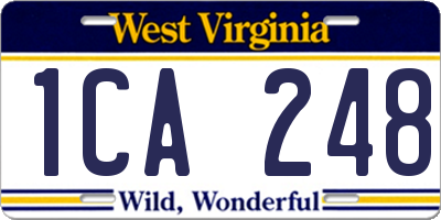 WV license plate 1CA248