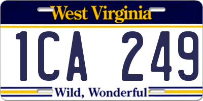 WV license plate 1CA249
