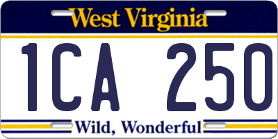 WV license plate 1CA250
