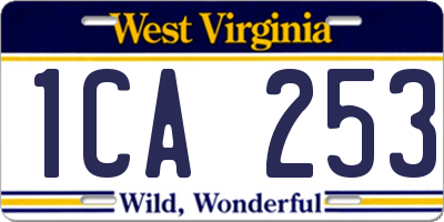 WV license plate 1CA253