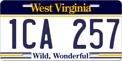 WV license plate 1CA257