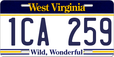 WV license plate 1CA259