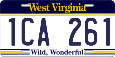 WV license plate 1CA261