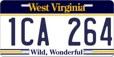 WV license plate 1CA264