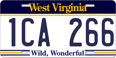 WV license plate 1CA266