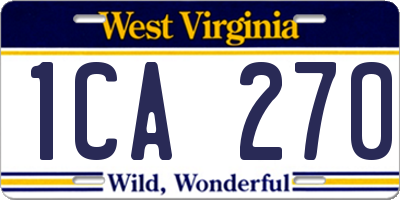 WV license plate 1CA270