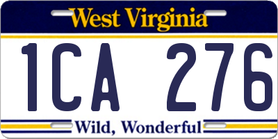 WV license plate 1CA276