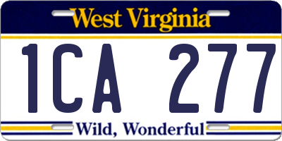 WV license plate 1CA277
