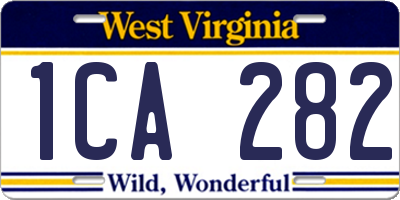 WV license plate 1CA282