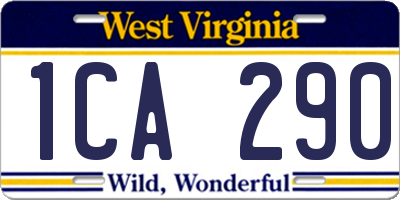 WV license plate 1CA290