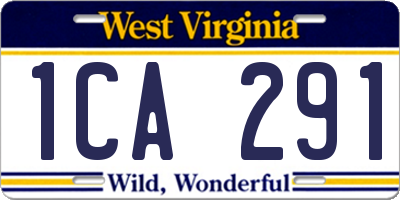 WV license plate 1CA291